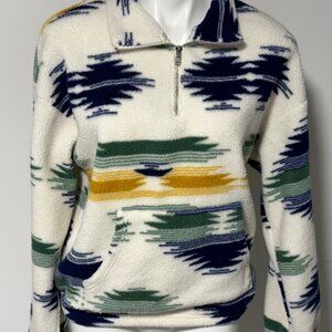 BUFUSHAOH FLEECE SHERPA PULLOVER AZTEC DESIGN SMALL
